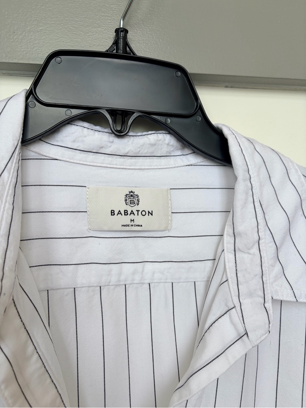 BABATON ARITIZIA Utility Shirt Relaxed Drapey Twill Button Up Stripes Medium - Picture 4 of 8